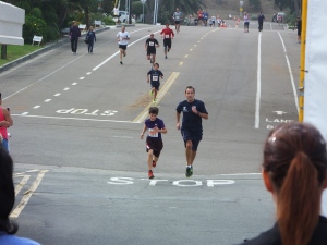 Josh running hard to the finish line. 